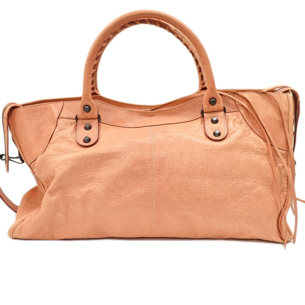 Balenciaga Leather Black The Time Part Handbag